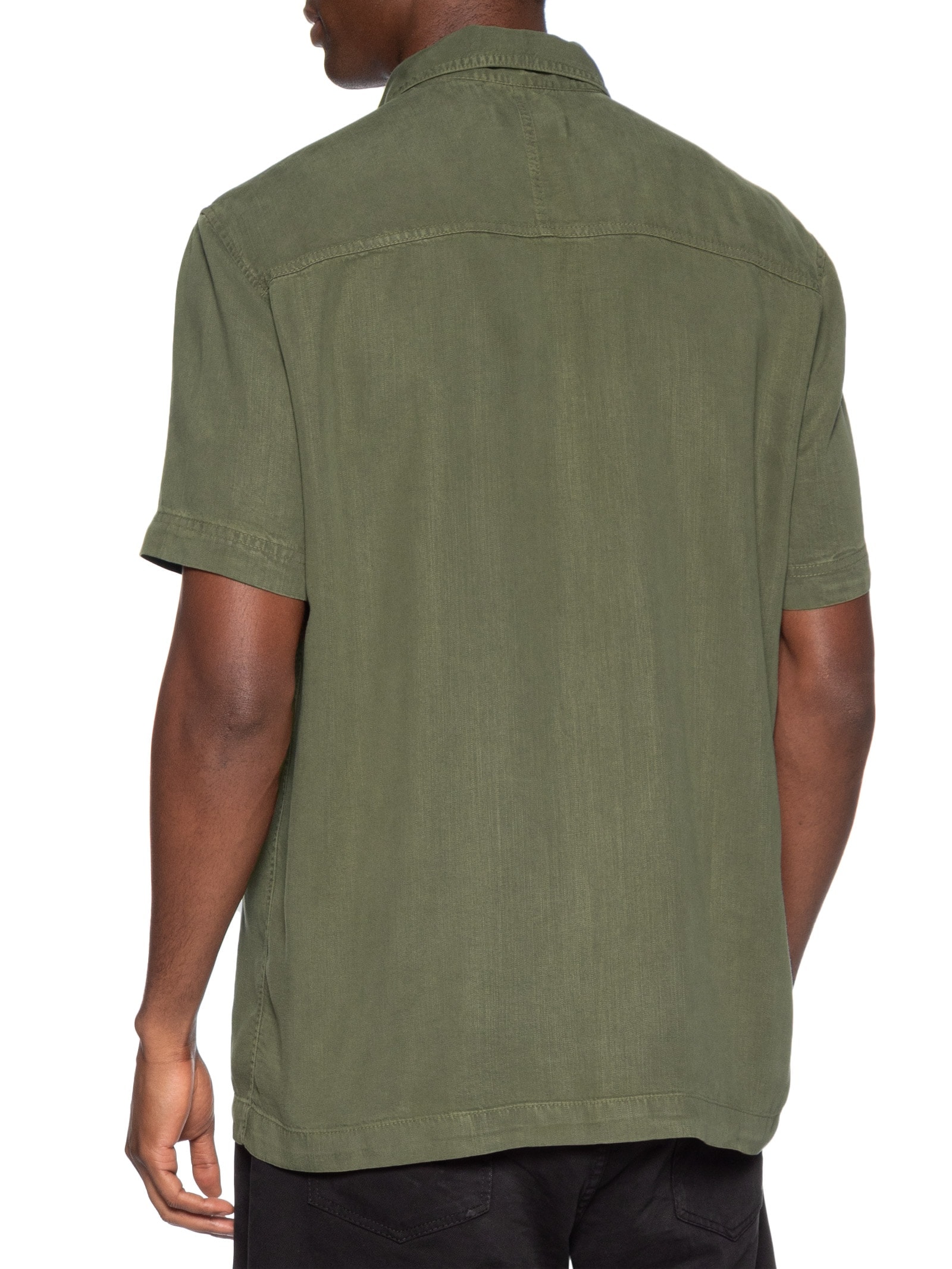 Camisa Masculina Manga Curta Used Utility Verde Osklen