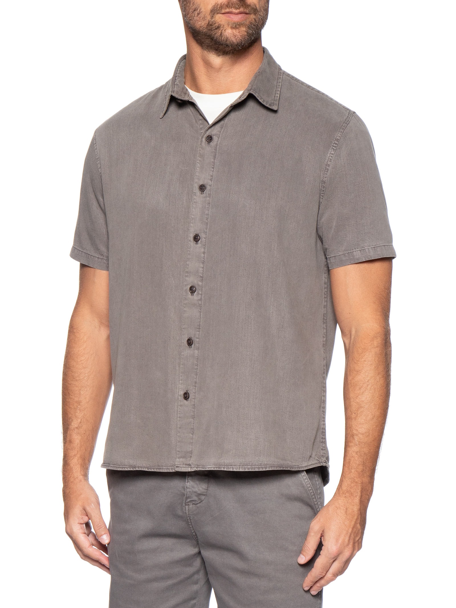 Camisa Masculina Manga Curta Uyuni Cinza Austral