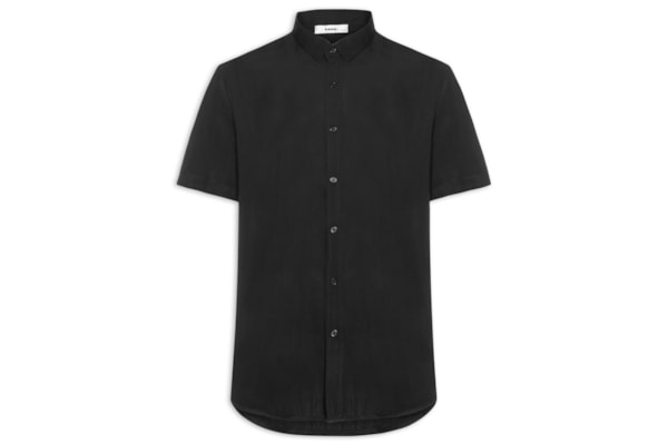 Camisa Masculina Manga Curta Viscose - Preto