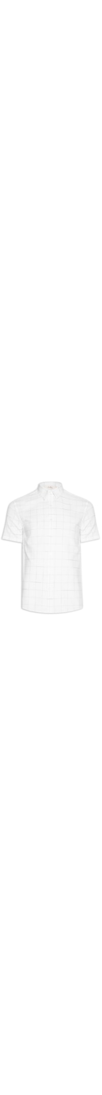 Camisa Masculina Manga Curta Xadrez Maresias - Branco