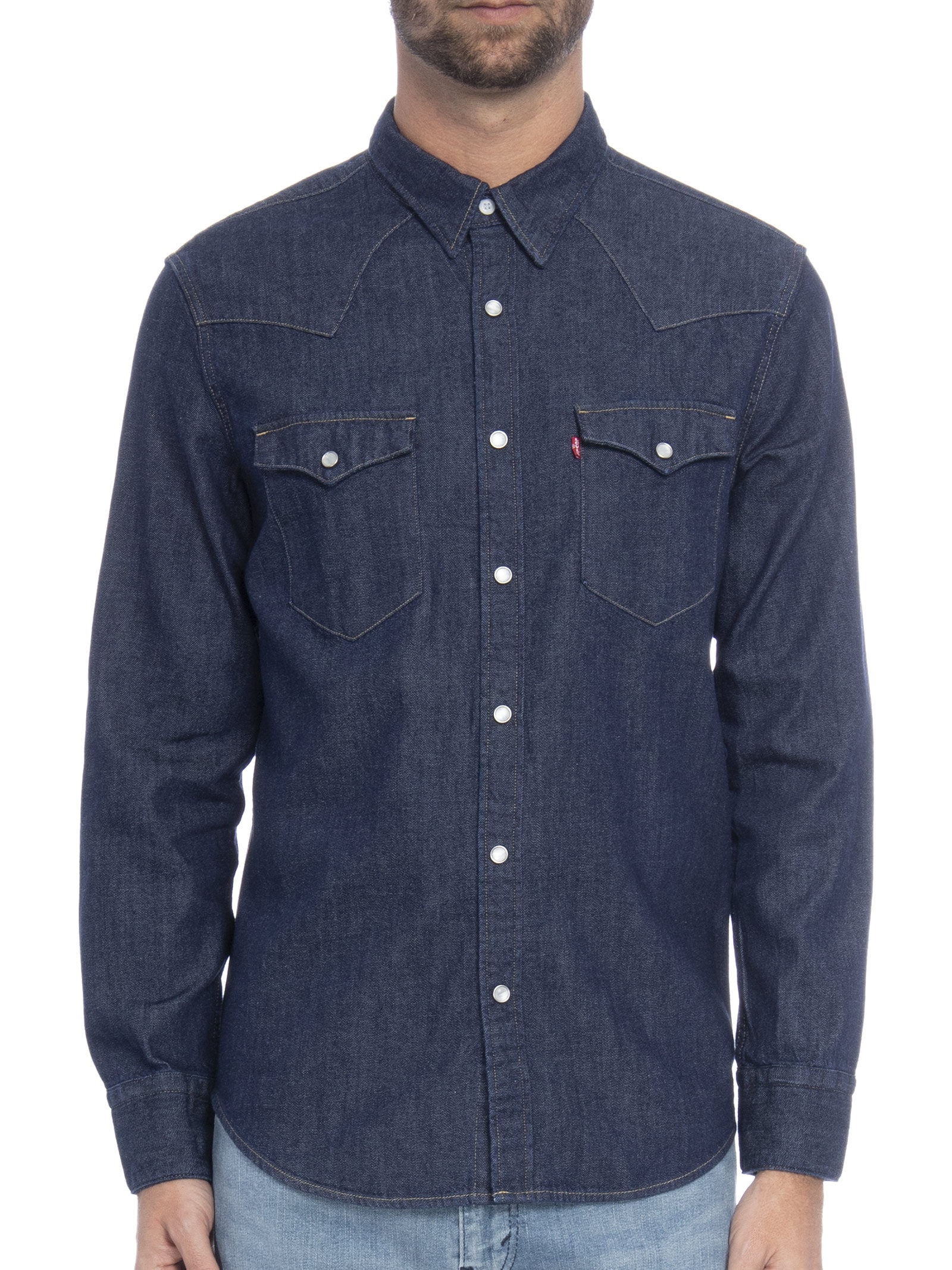 Camisa Masculina Manga Longa Adulto Azul Levi's