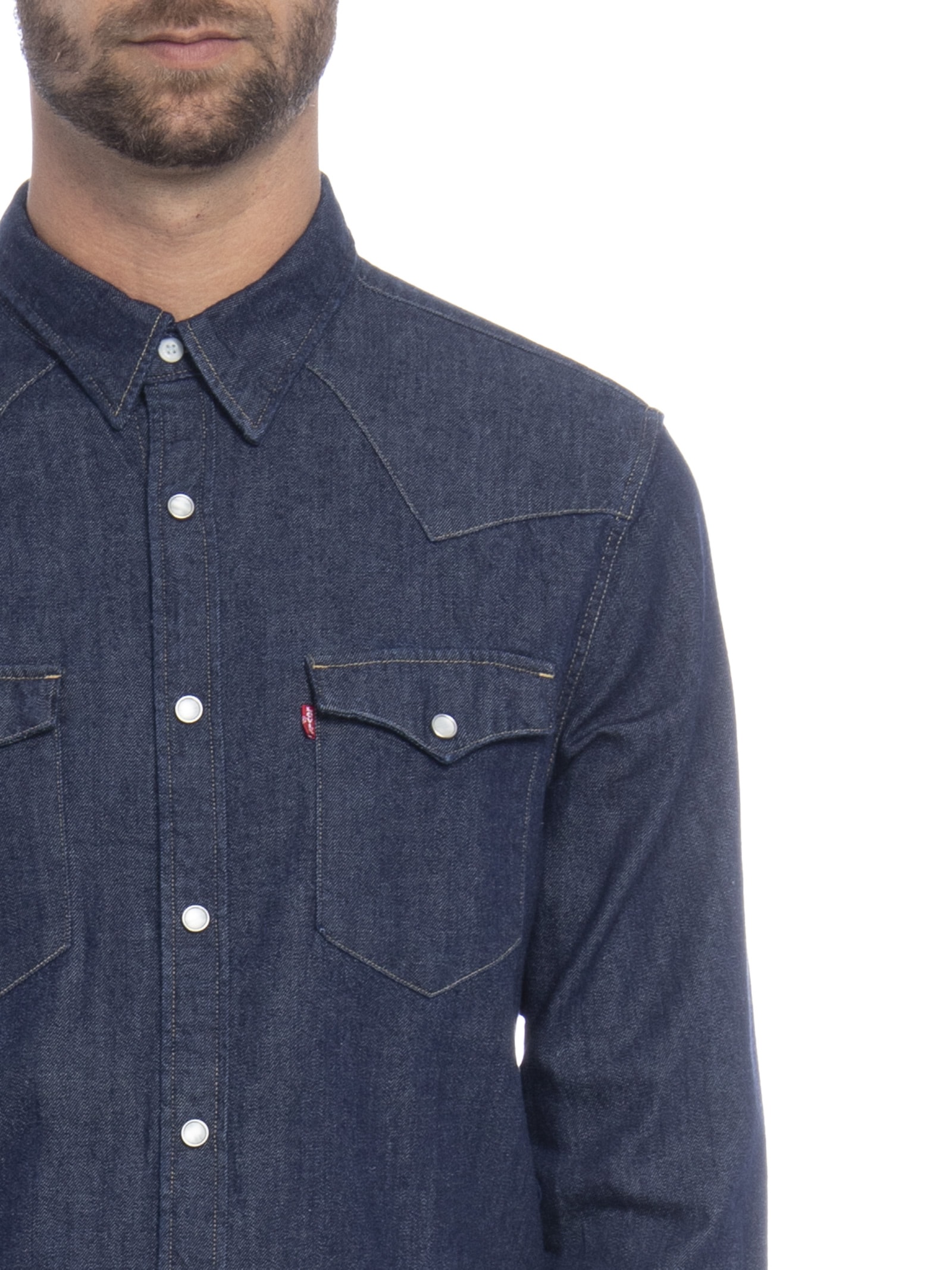 Camisa Masculina Manga Longa Adulto Azul Levi's
