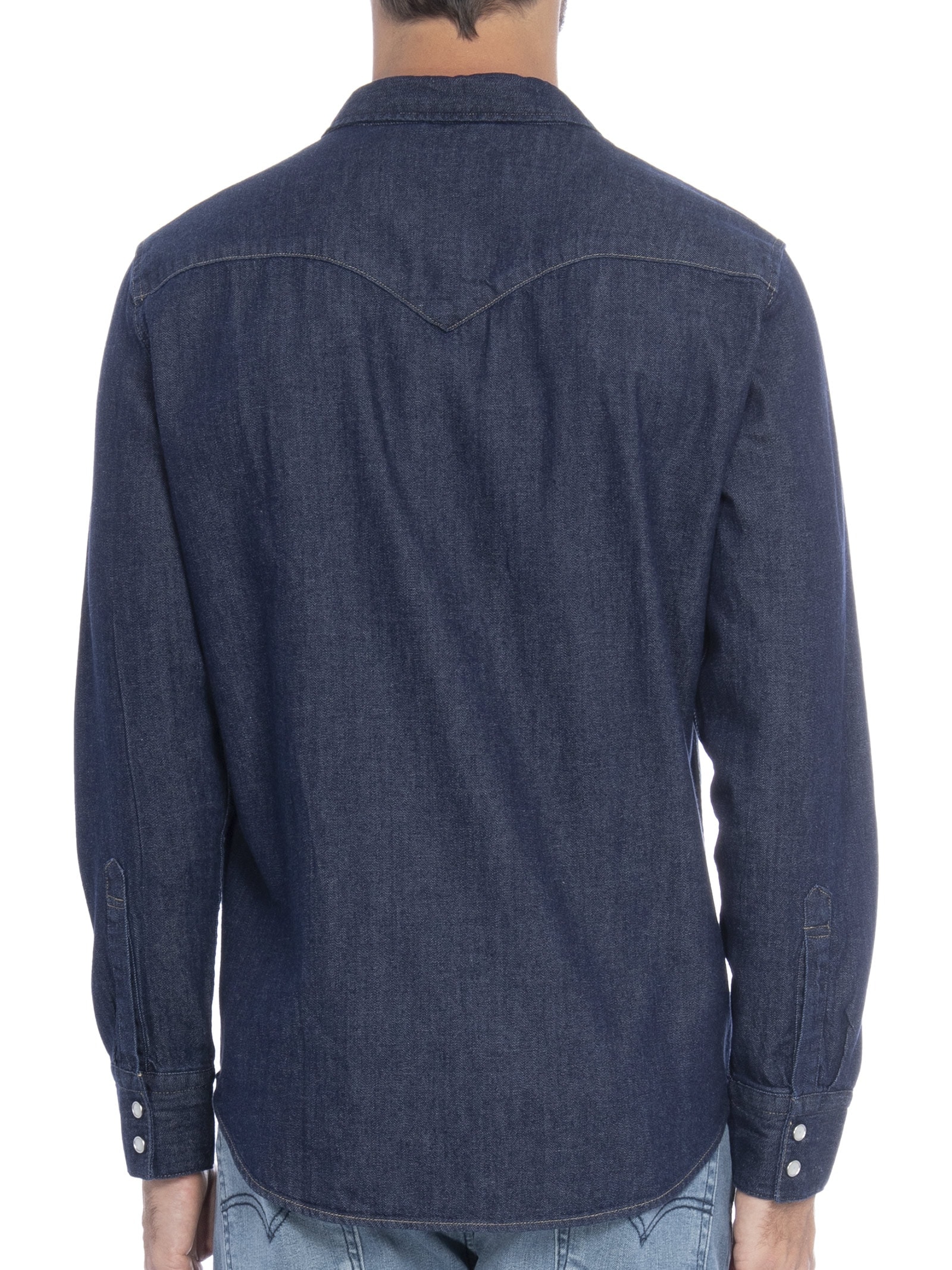 Camisa Masculina Manga Longa Adulto Azul Levi's