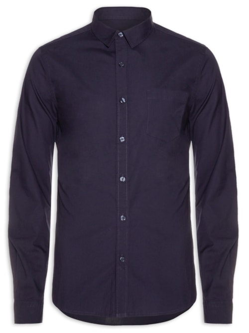 Camisa Masculina Manga Longa – Azul