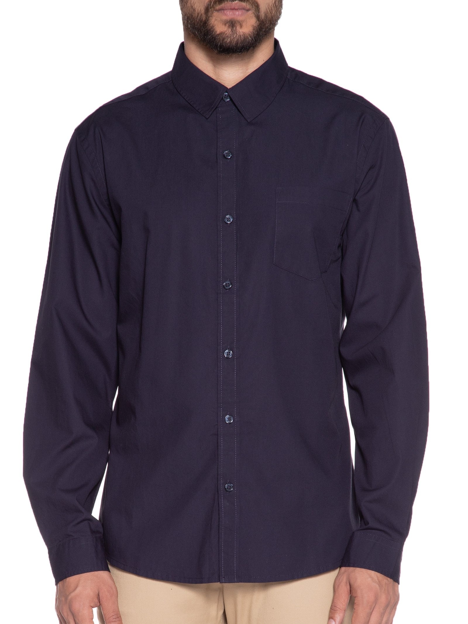 Camisa Masculina Manga Longa Azul Hering