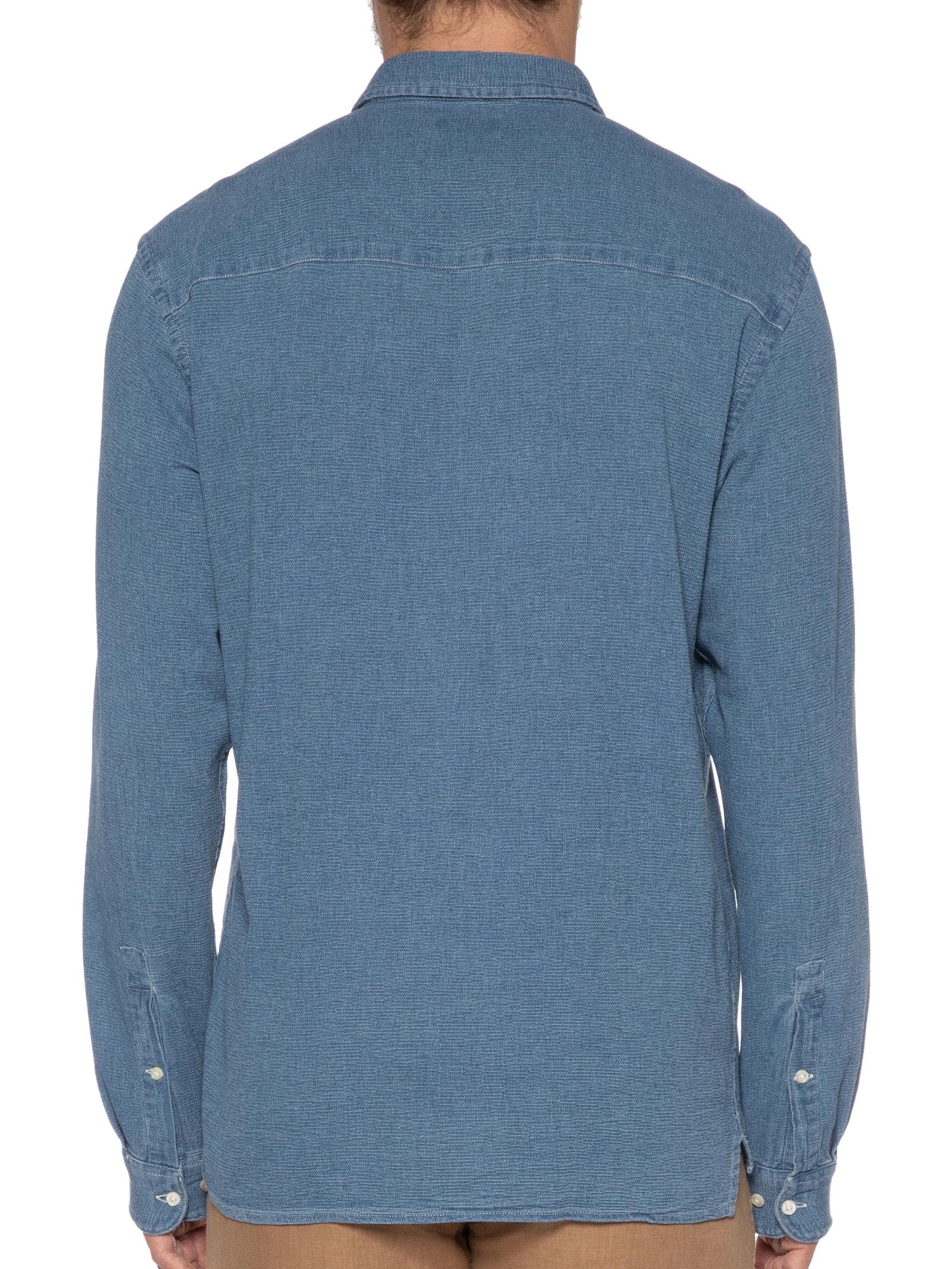 Camisa Masculina Manga Longa Azul Foxton