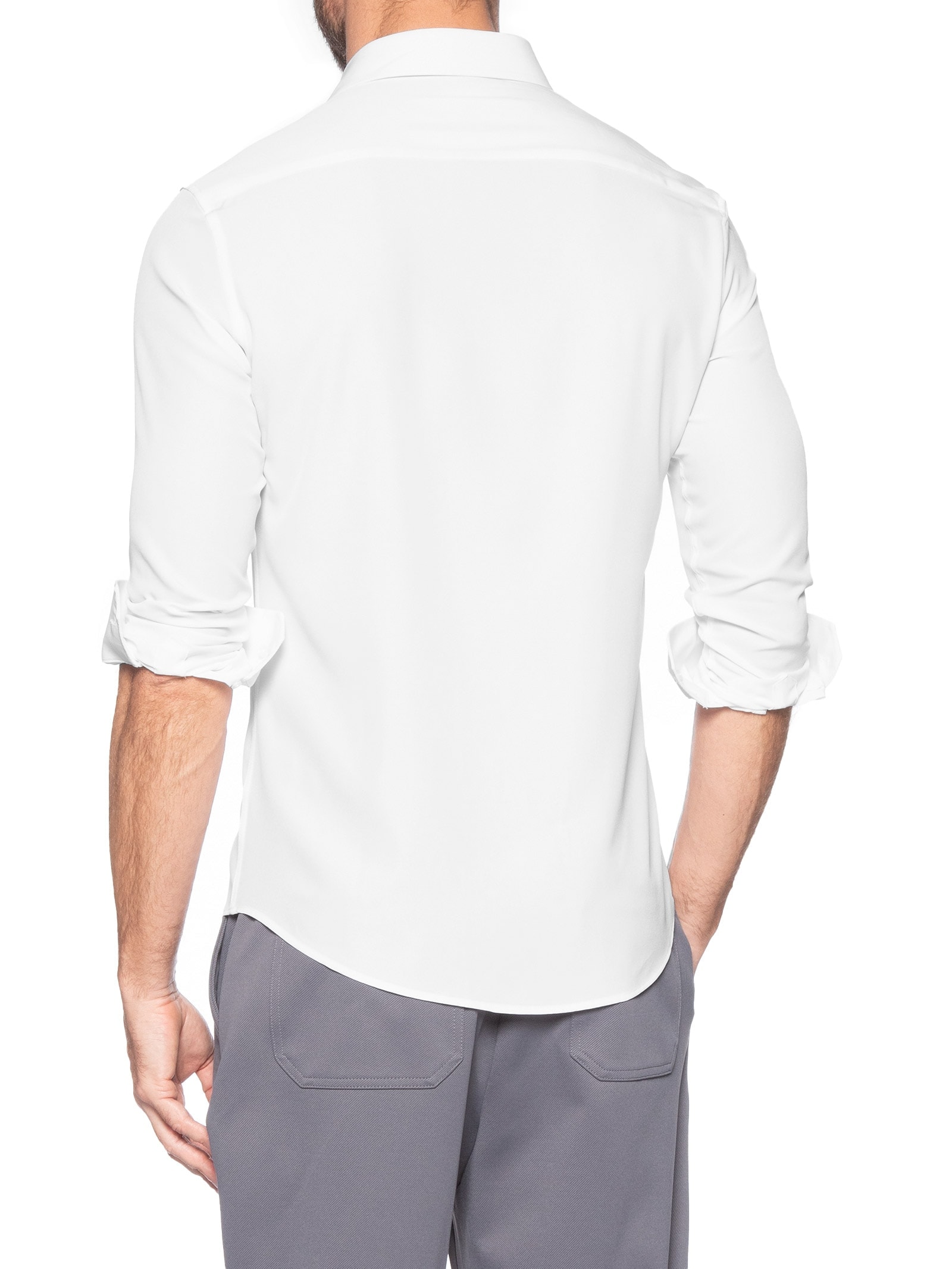 Camisa Masculina Manga Longa Básica Branco '2 Essential
