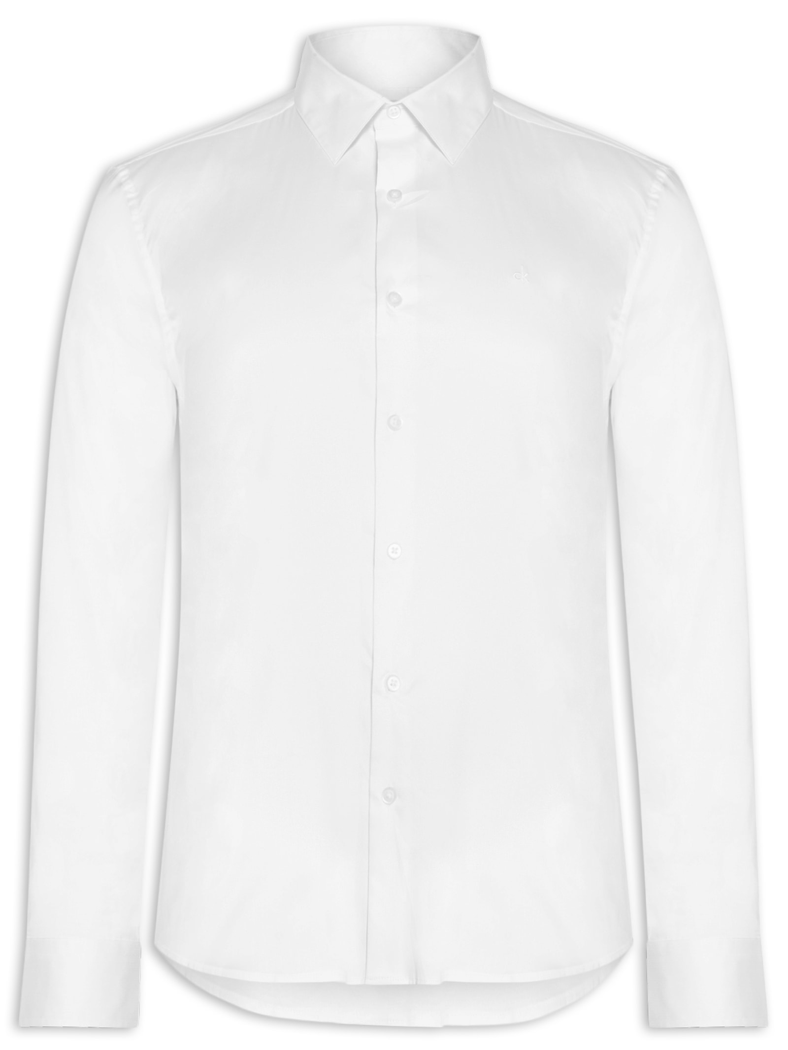 Camisa Masculina Manga Longa Básica Branco Calvin Klein - White Label