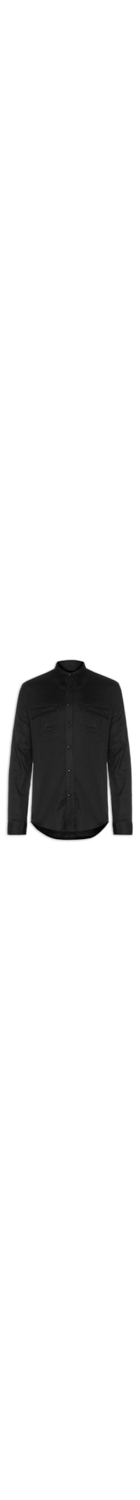 Camisa Masculina Manga Longa Bordado Tacha - Preto