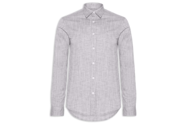 Camisa Masculina Manga Longa Buzios New - Cinza