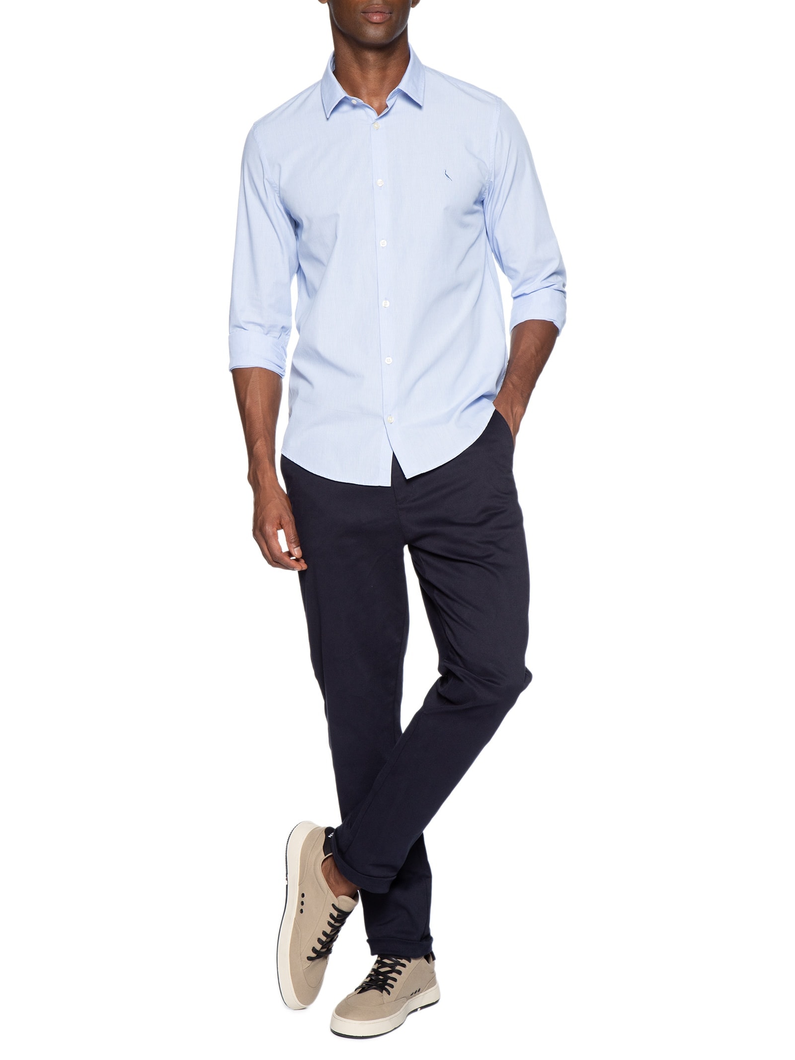 Camisa Masculina Manga Longa Cerrado Azul Reserva