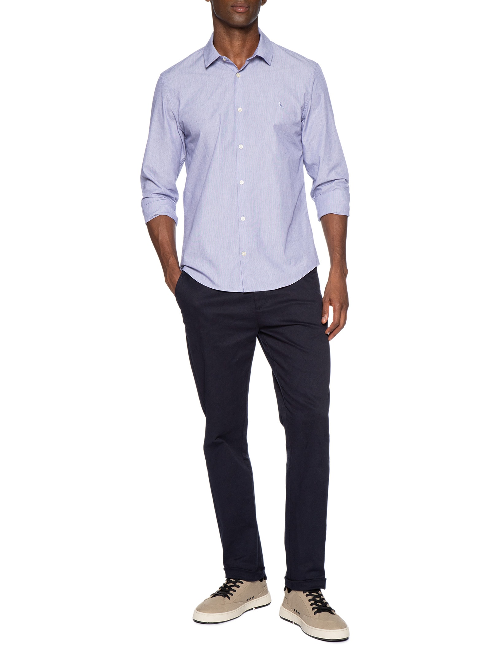 Camisa Masculina Manga Longa Cerrado Azul Reserva