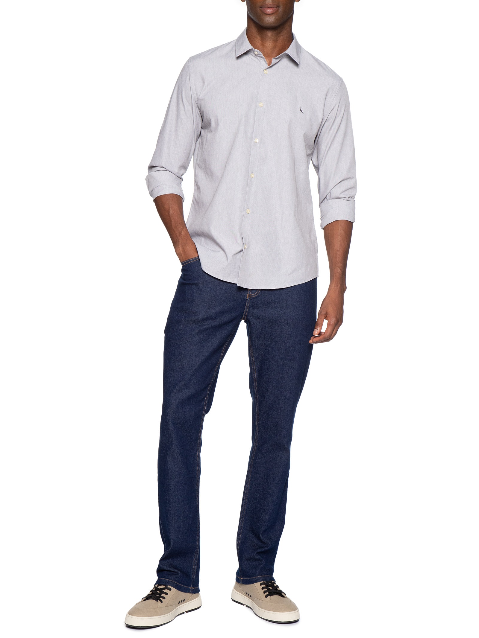 Camisa Masculina Manga Longa Cerrado Cinza Reserva