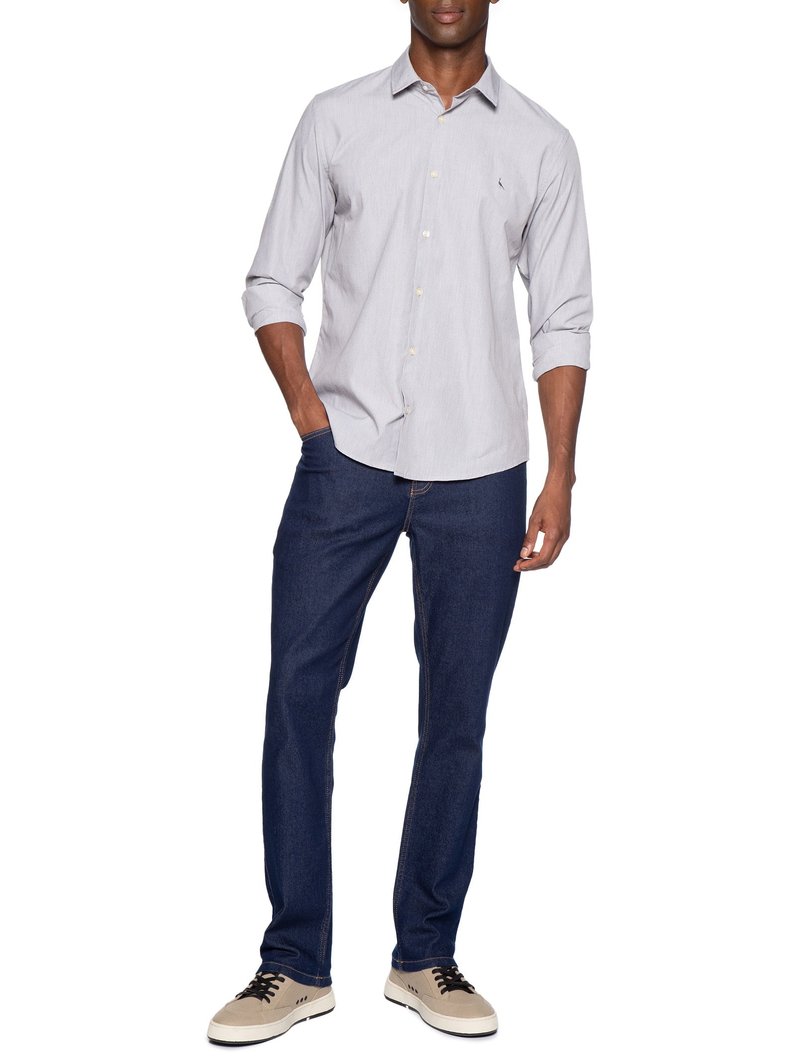 Camisa Masculina Manga Longa Cerrado Cinza Reserva