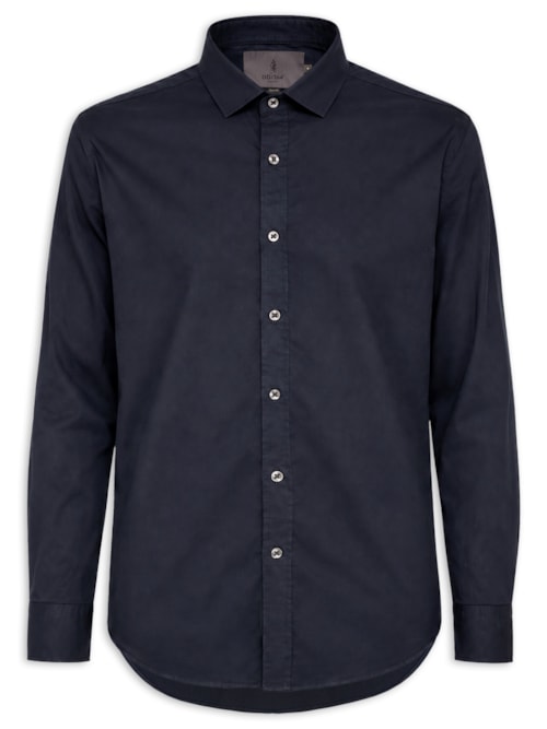 Camisa Masculina Manga Longa Chino - Azul