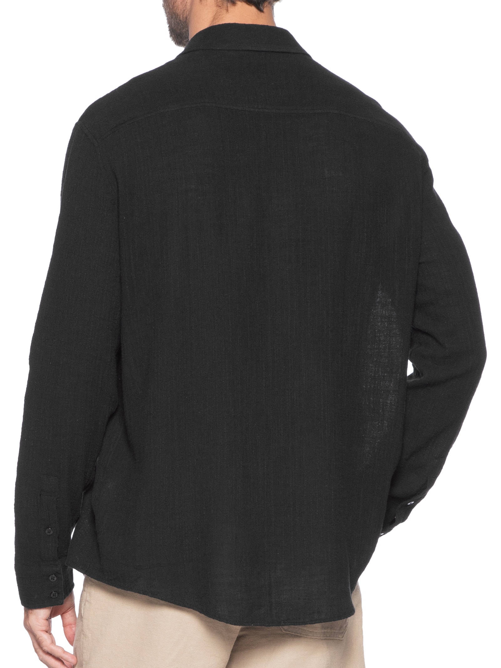 Camisa Masculina Manga Longa Classic Ristic Preto Osklen