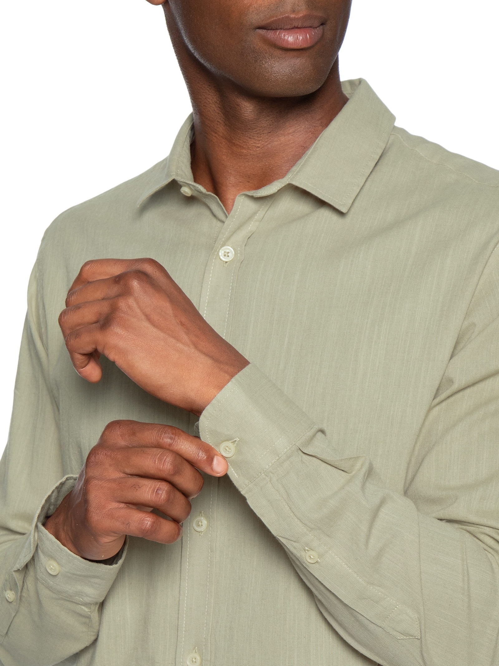 Camisa Masculina Manga Longa Como Bege Reserva