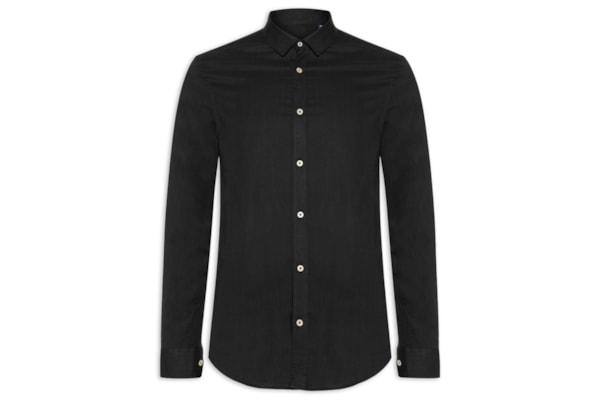 Camisa Masculina Manga Longa Como - Preto