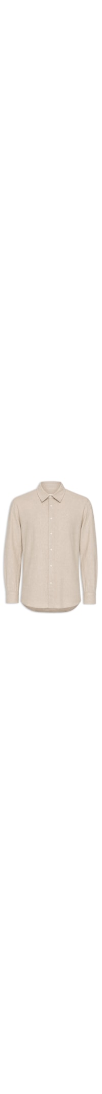 Camisa Masculina Manga Longa Cotton Linen Lace - Bege
