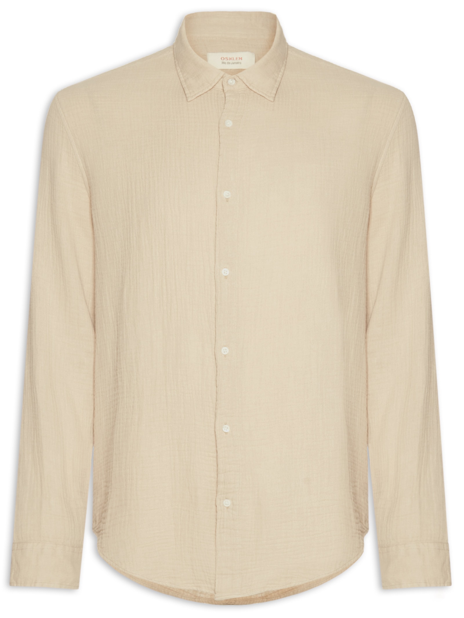 Camisa Masculina Manga Longa Cotton Wavy Bege Osklen