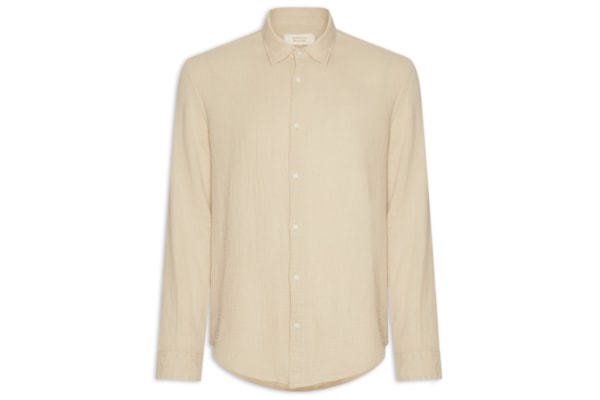 Camisa Masculina Manga Longa Cotton Wavy - Bege