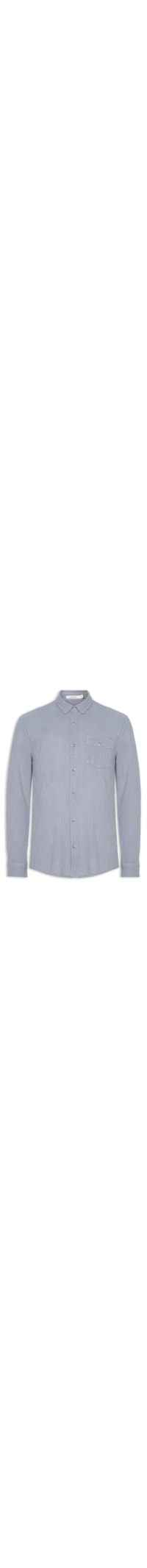 Camisa Masculina Manga Longa Em Algodão Rústico - Azul