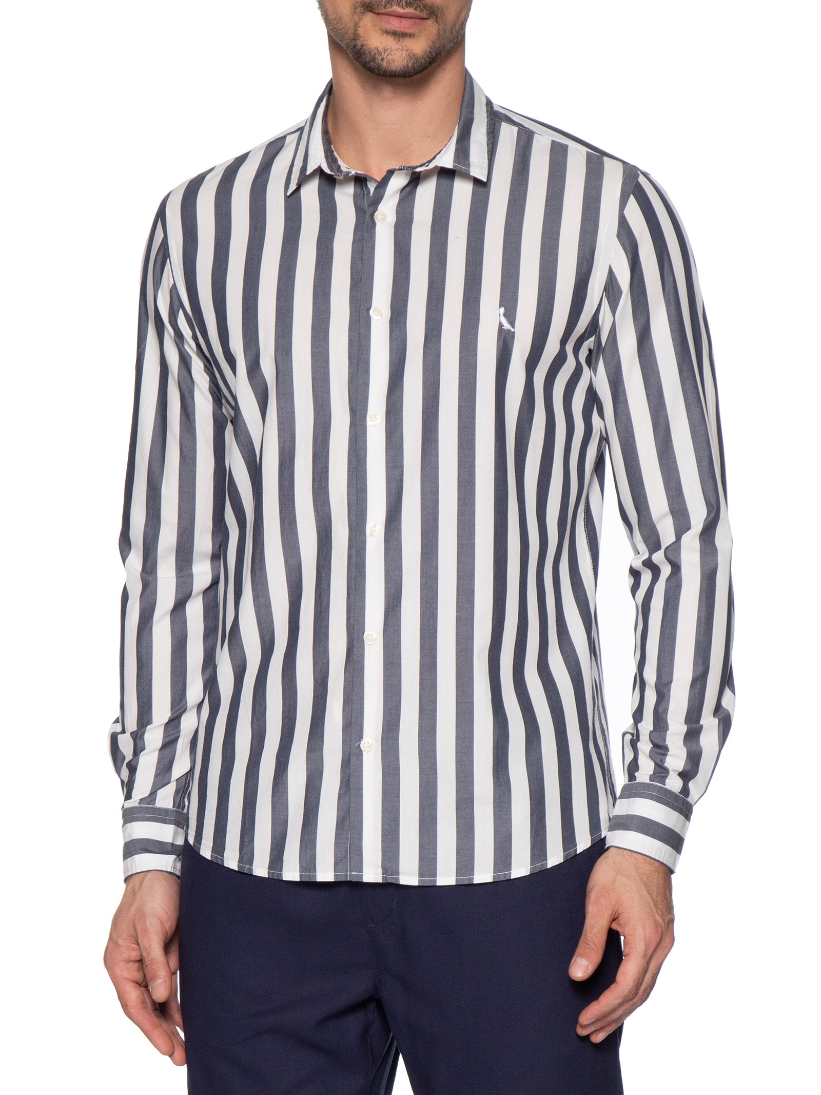 Camisa Masculina Manga Longa Erbe Co Azul Reserva