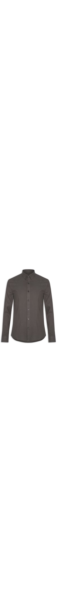 Camisa Masculina Manga Longa Flanela Lisa - Marrom