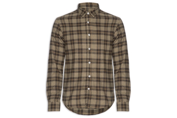 Camisa Masculina Manga Longa Flanela Xadrez Deserto - Marrom