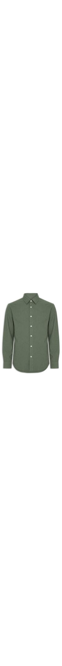 Camisa Masculina Manga Longa Gola Resort Blend De Linho - Verde