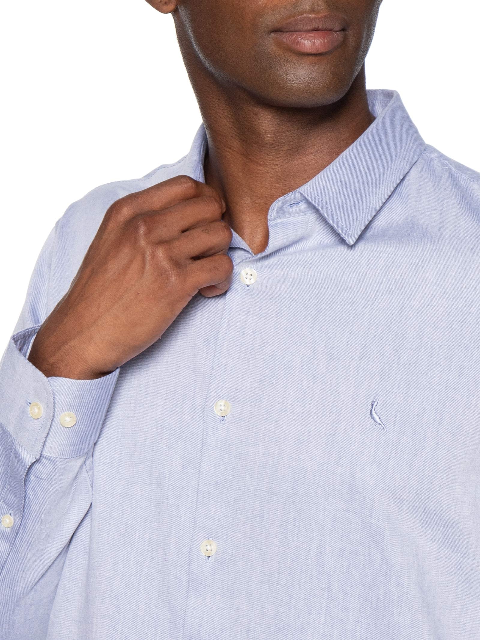 Camisa Masculina Manga Longa Kiro Azul Reserva