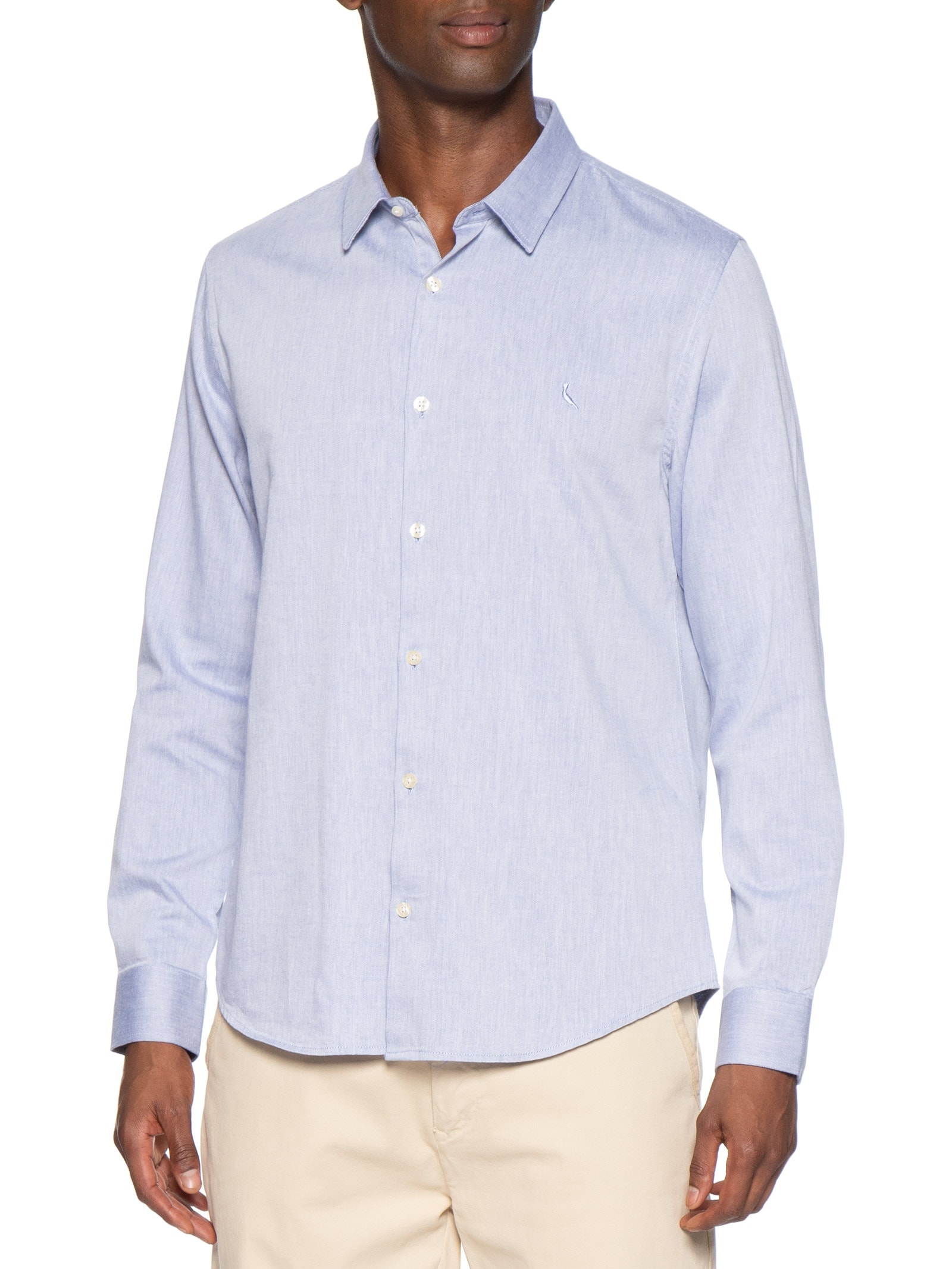 Camisa Masculina Manga Longa Kiro Azul Reserva