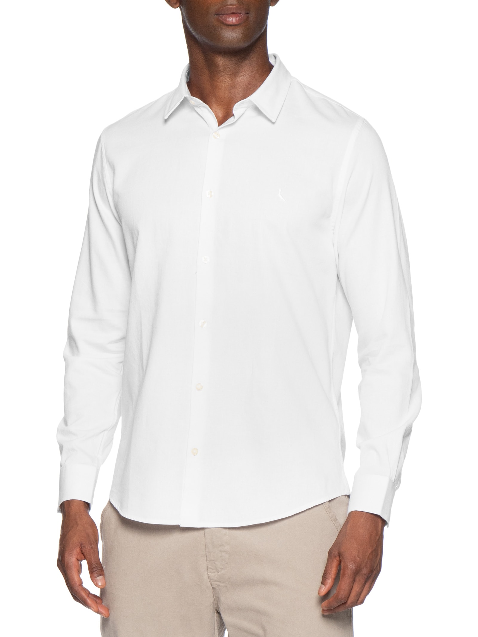 Camisa Masculina Manga Longa Kiro Branco Reserva