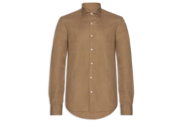 Camisa Masculina Manga Longa Linho Enseada New - Marrom