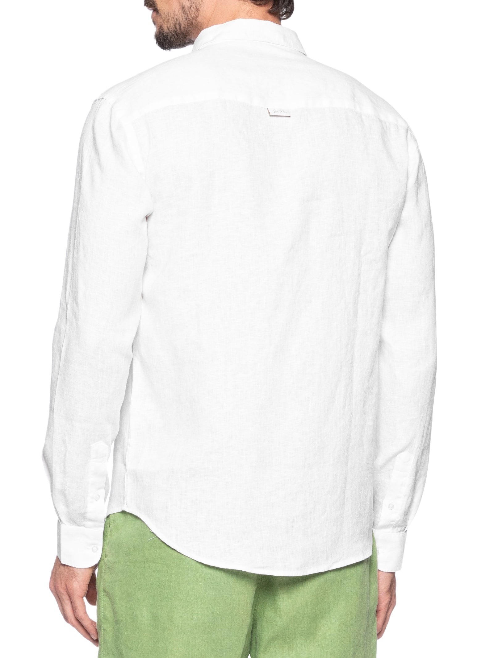 Camisa Masculina Manga Longa Linho Lumiar Branco Foxton