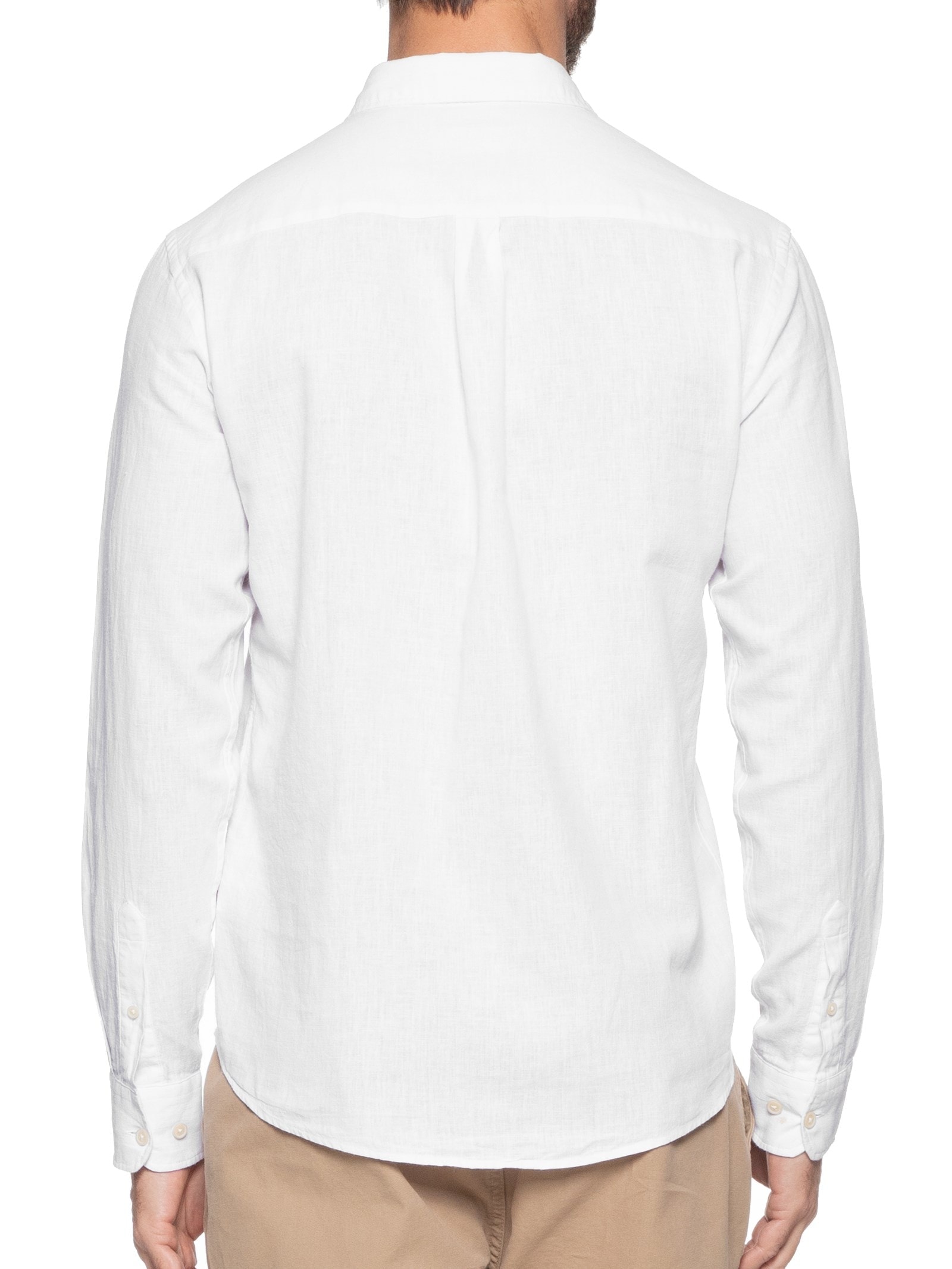 Camisa Masculina Manga Longa Linho Pienza Off White Reserva