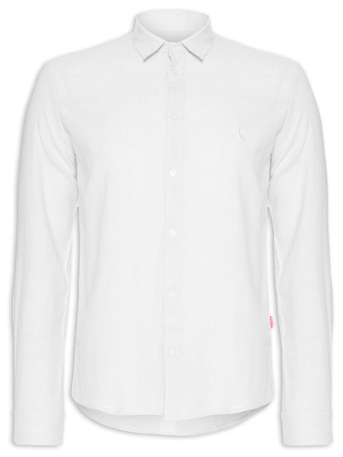 Camisa Masculina Manga Longa Linho Pienza - Off White