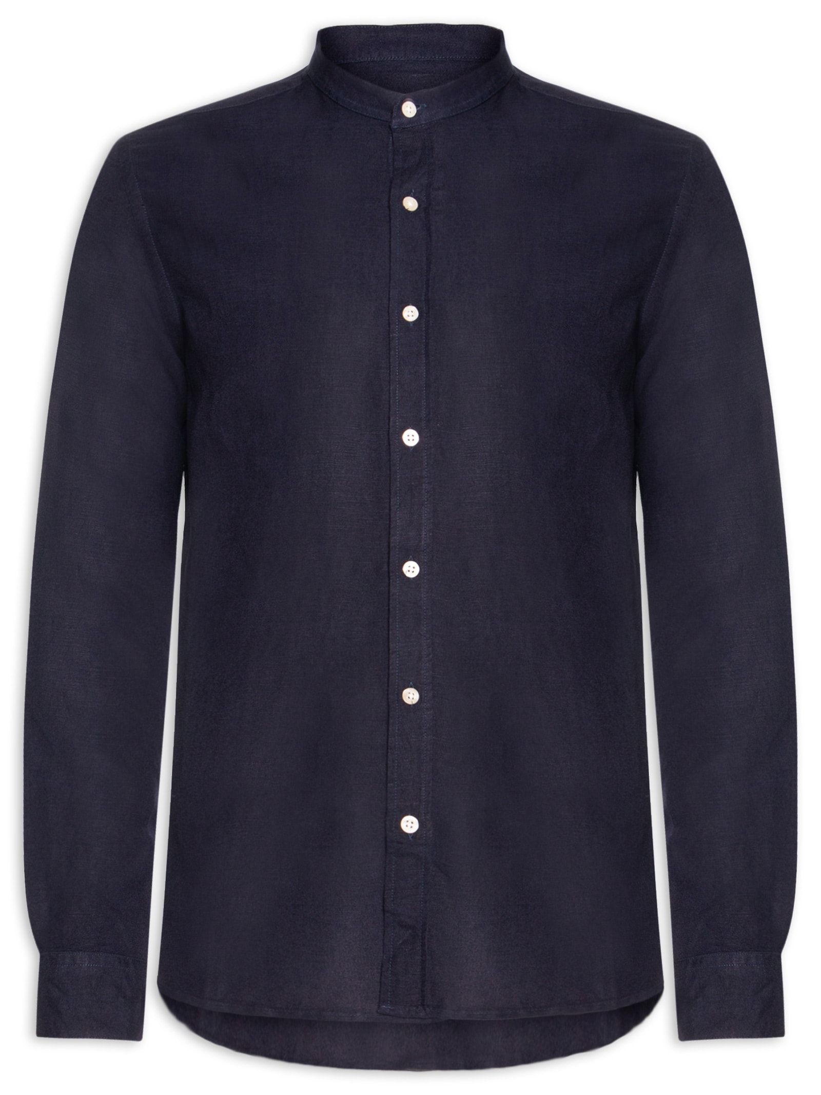 Camisa Masculina Manga Longa Linho Priest New II Azul Foxton