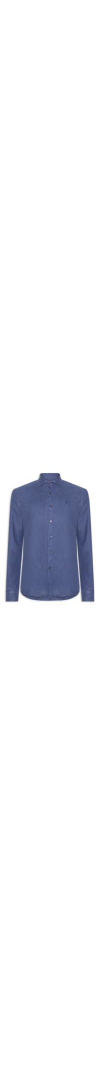 Camisa Masculina Manga Longa Linho Puro Tinturado - Azul