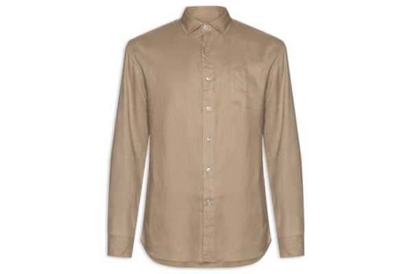 Camisa Masculina Manga Longa Linho Summer - Marrom