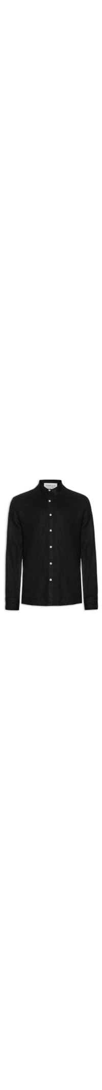 Camisa Masculina Manga Longa Linho Tinturado - Preto