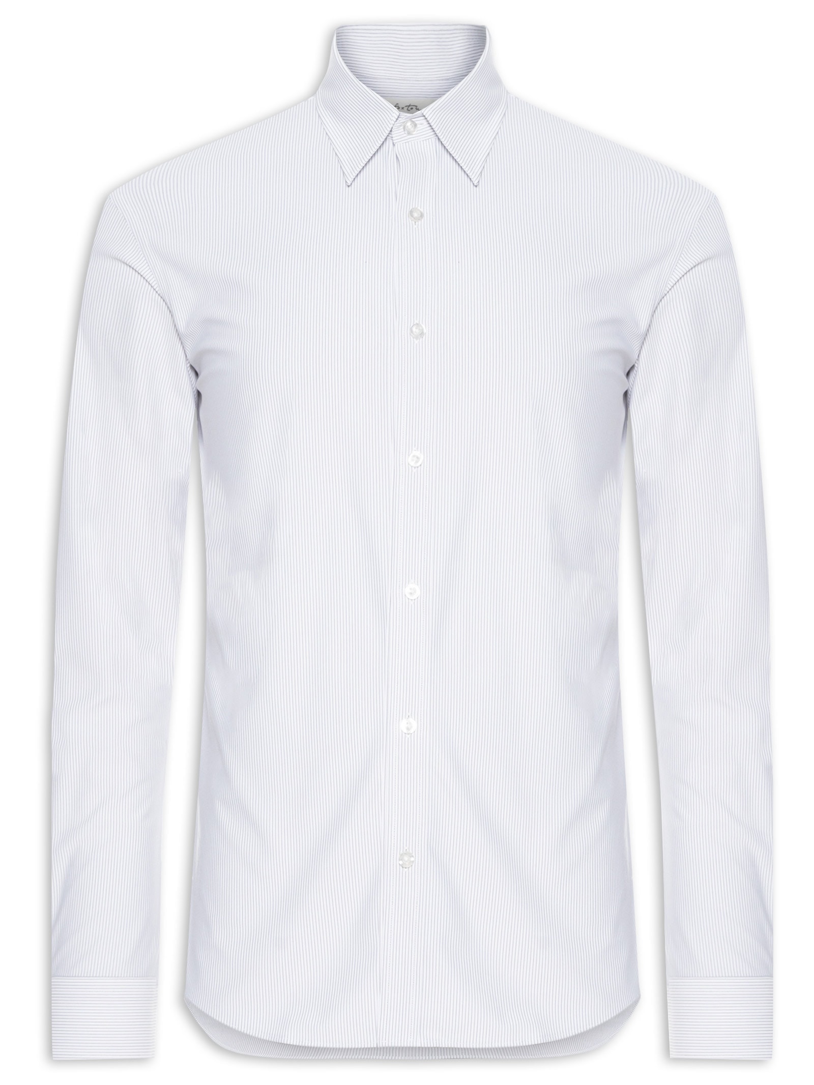 Camisa Masculina Manga Longa Listrada Branco Foxton