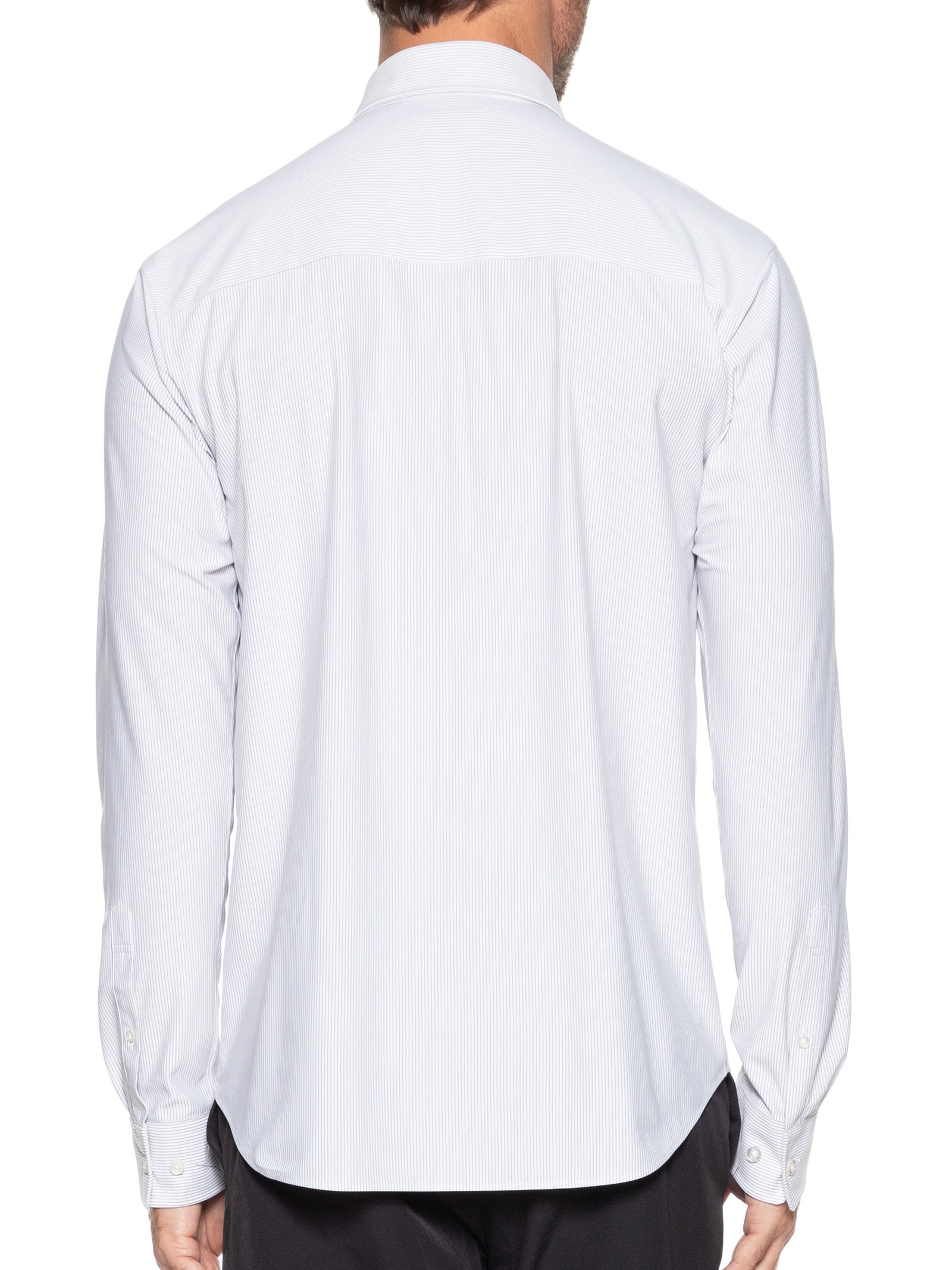 Camisa Masculina Manga Longa Listrada Branco Foxton