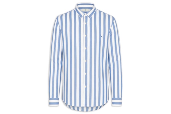 Camisa Masculina Manga Longa Listras Erbe Co - Azul