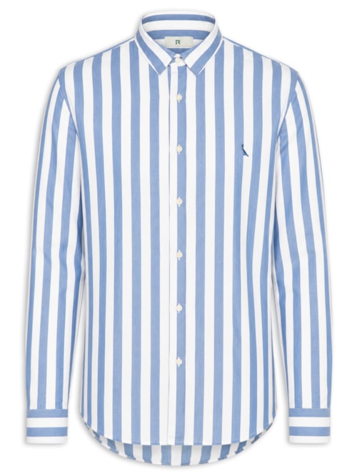 Camisa Masculina Manga Longa Listras Erbe Co – Azul
