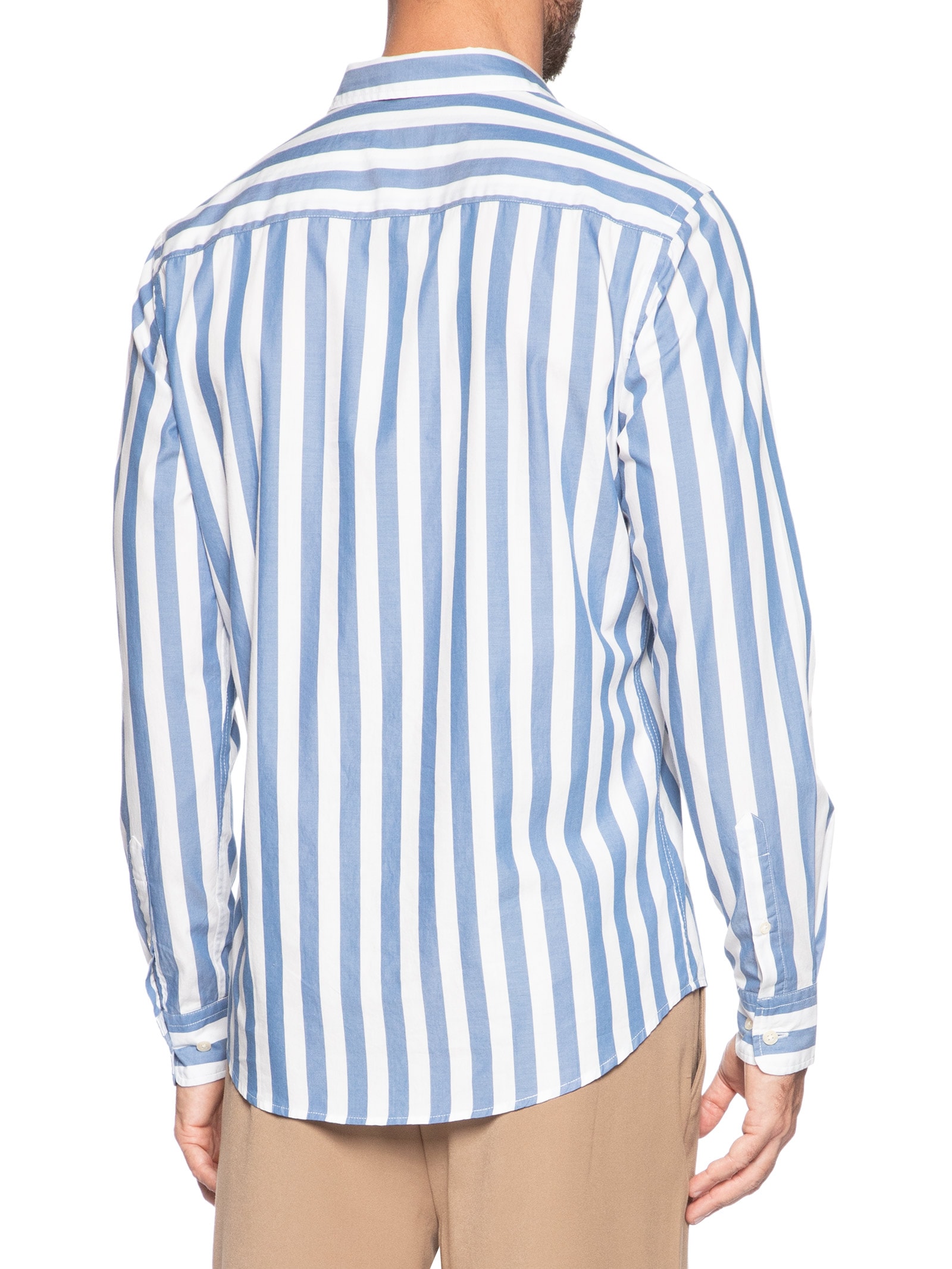 Camisa Masculina Manga Longa Listras Erbe Co Azul Reserva