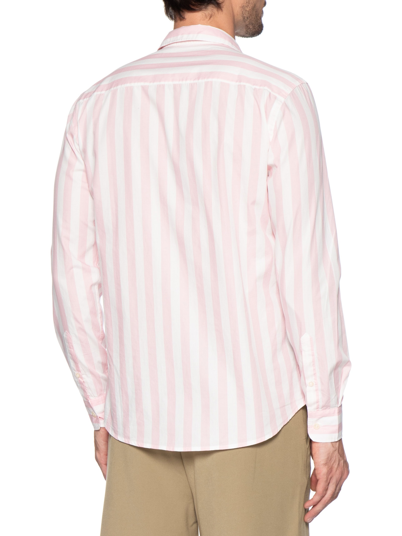 Camisa Masculina Manga Longa Listras Erbe Co Rosa Reserva