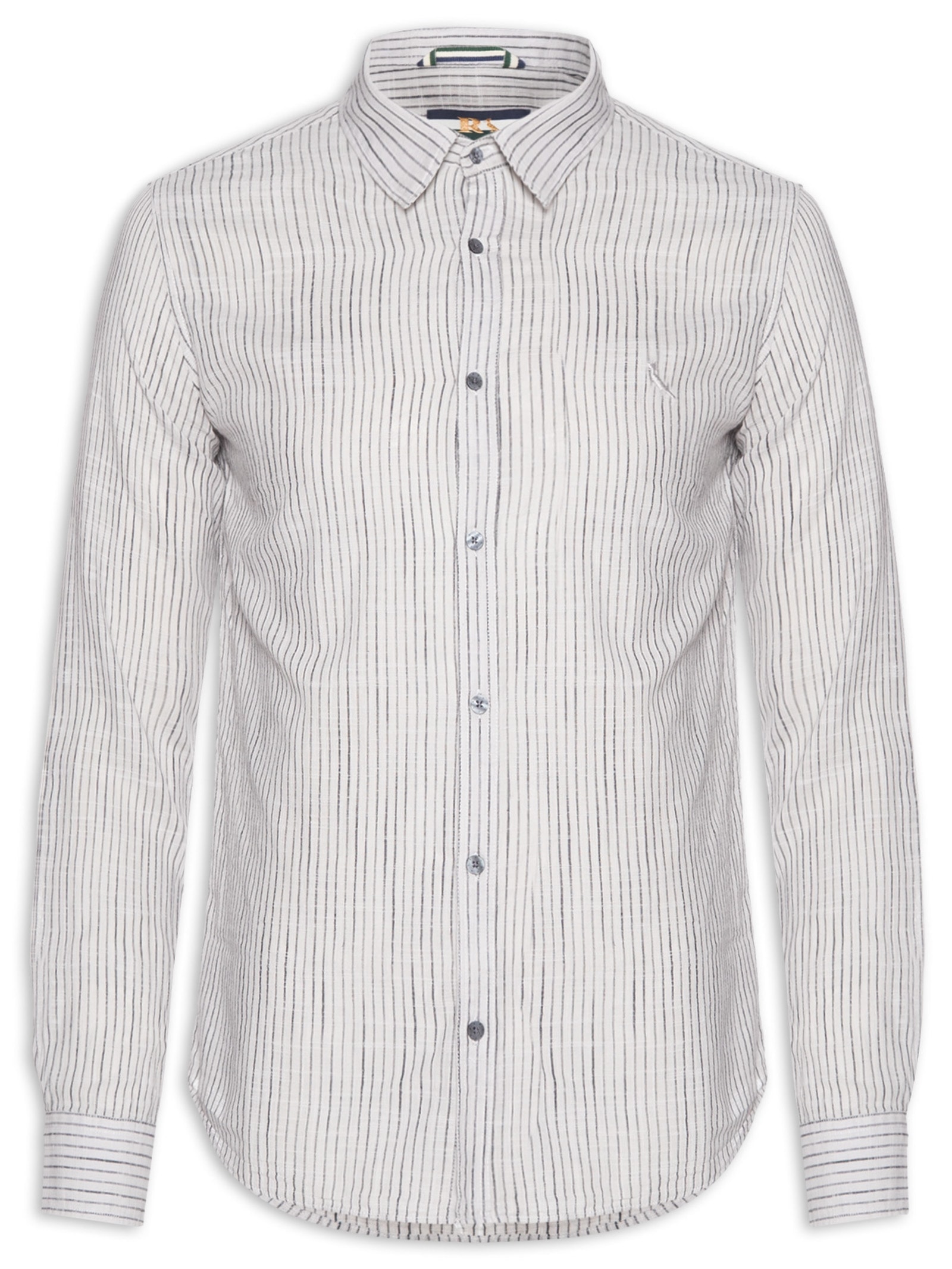 Camisa Masculina Manga Longa Listras James Cinza Reserva