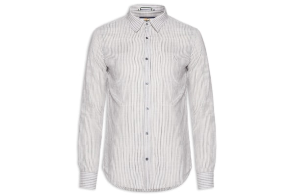 Camisa Masculina Manga Longa Listras James - Cinza