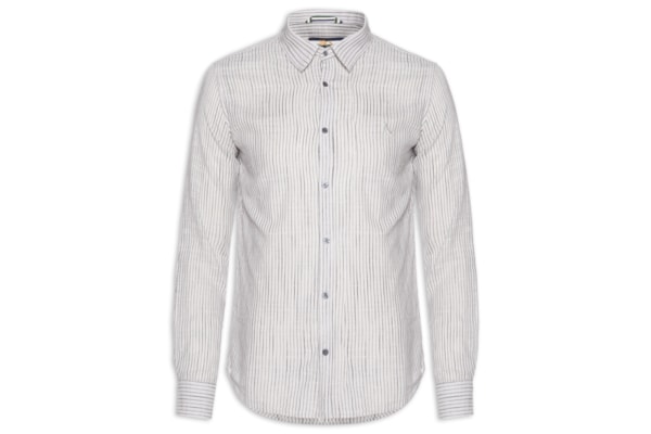 Camisa Masculina Manga Longa Listras James - Cinza